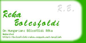 reka bolcsfoldi business card